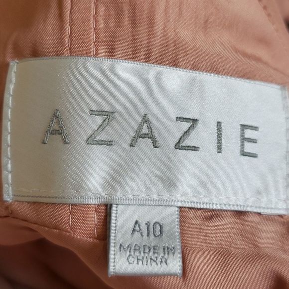 Azazie Dress 10 Blush pink Dusty Rose Braided Strap Chiffon Maxi dress - Picture 6 of 7